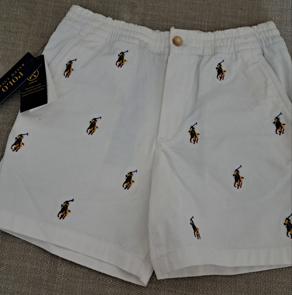 Polo Ralph Lauren White Shorts with Embroidered Logo